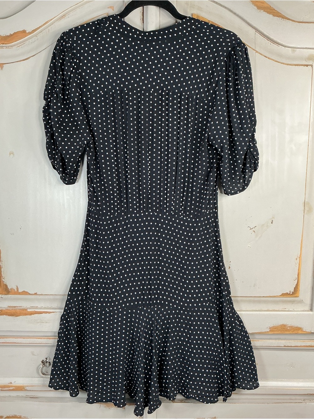 Free People | Pippa Black & White Micro Dot Mini Dress Parisian Chic Size M - Picture 6 of 10